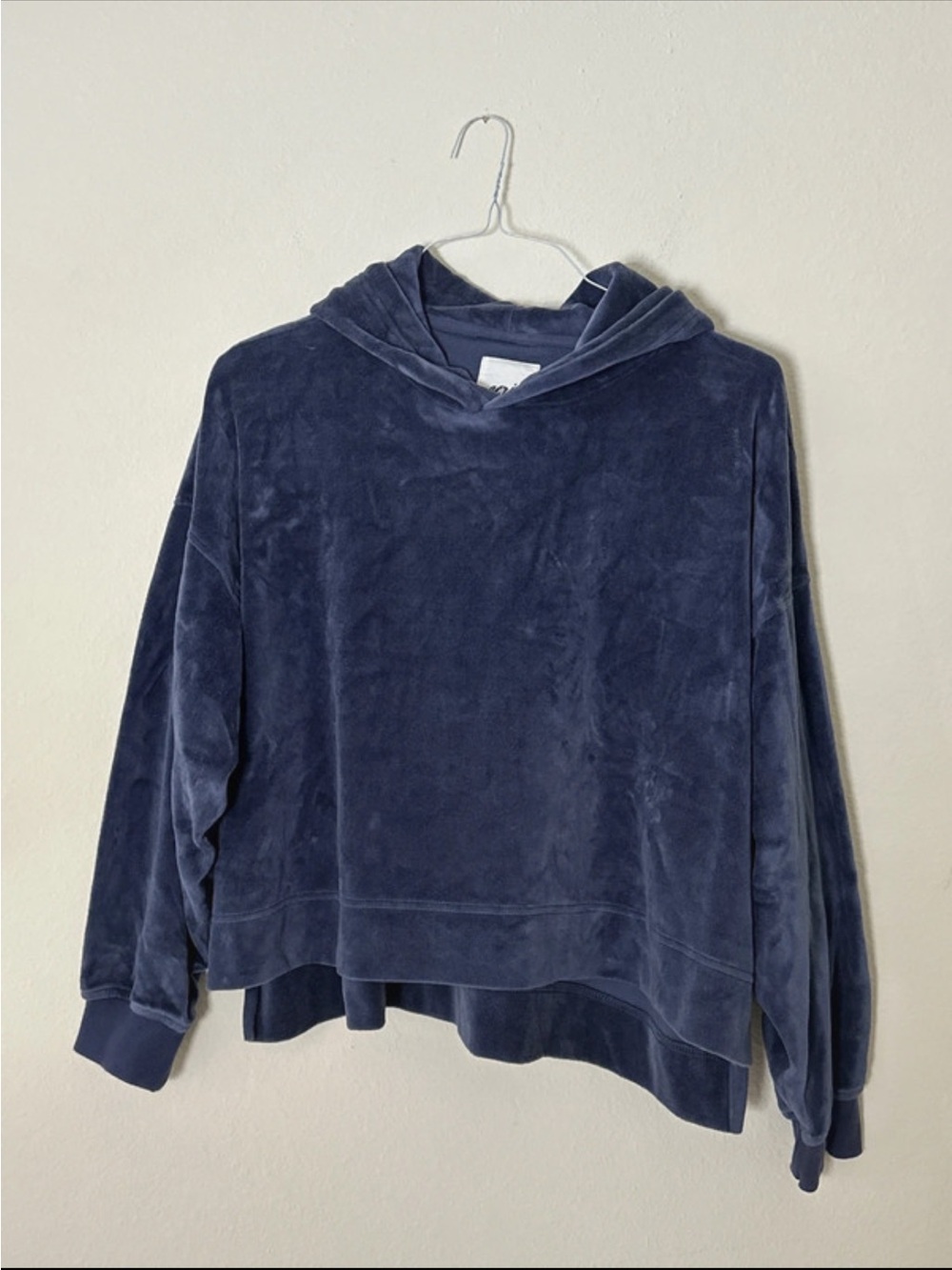 aerie Plush Hooded Pullover - Deep Blue